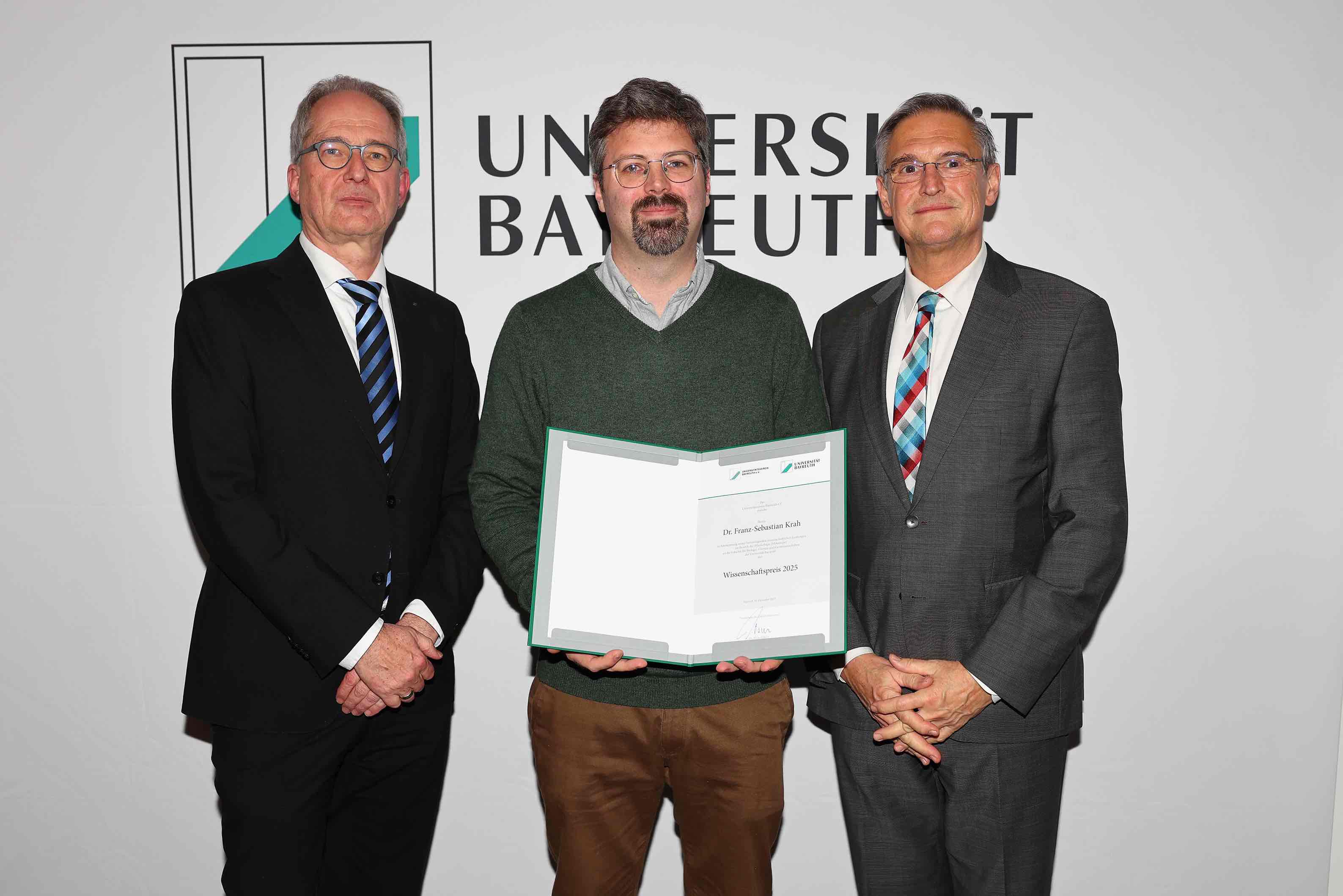 Bild: Preis der Wissenschaftspreis des Universitätsvereins Bayreuth, Dr. Franz Krah