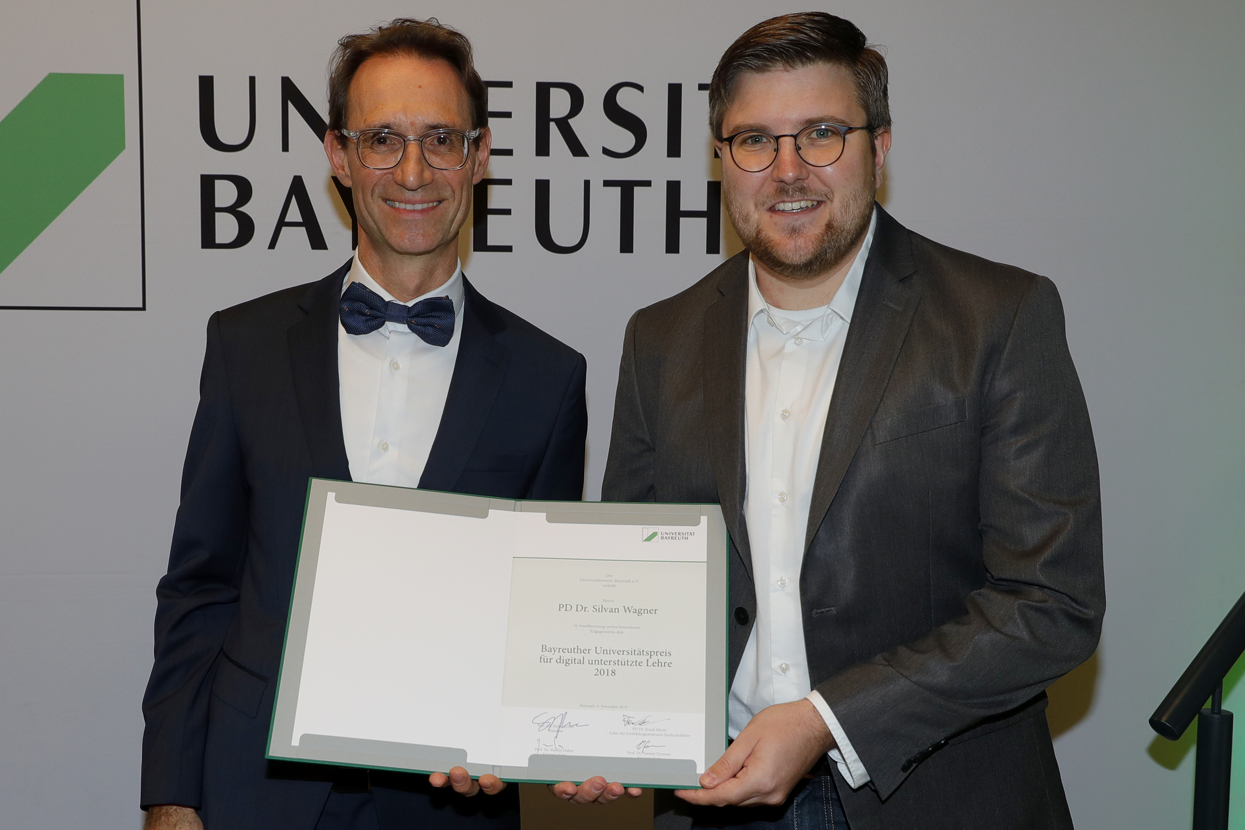 Verleihung des Unipreis für digital gestützte Lehre an PD Dr. Silvan Wagner